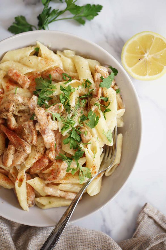 Simple and Easy Chicken Alfredo Penne Recipe
