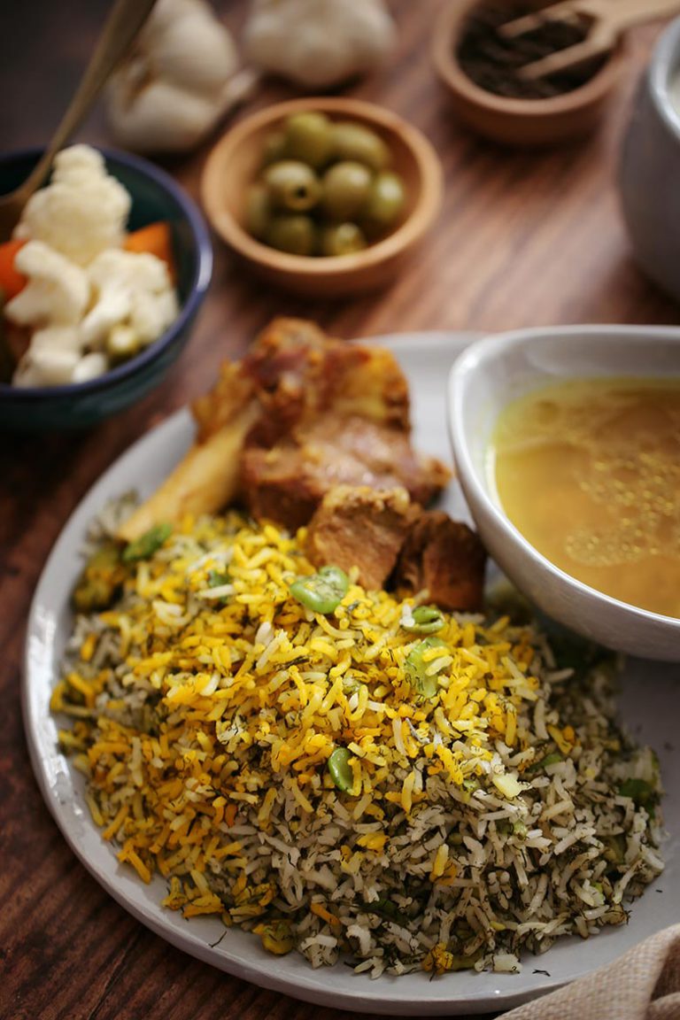 Baghali Polo Recipe (Persian Dill Rice With Fava Beans)