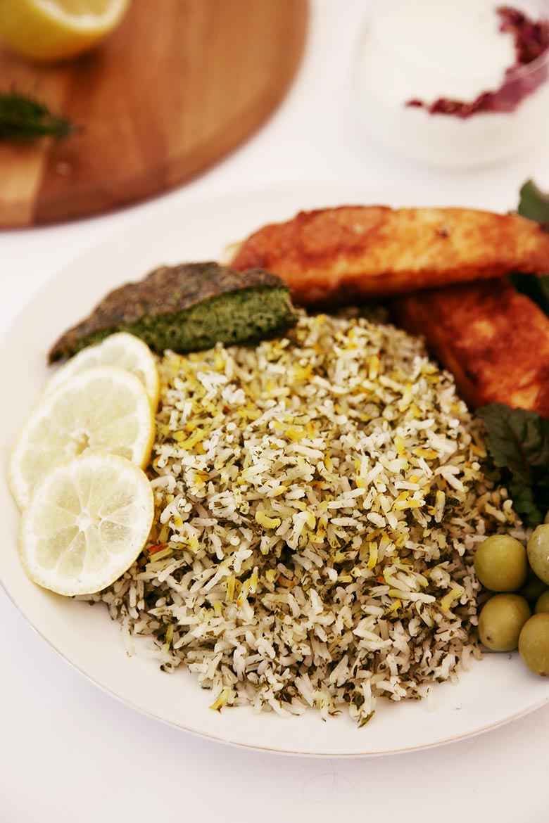 Sabzi Polo Recipe (Persian Herb Rice with Fish)