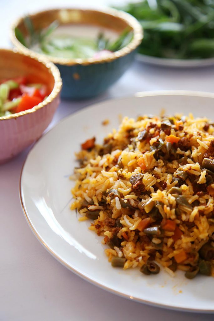 Loobia Polo Recipe (Beef and Green Bean Rice)