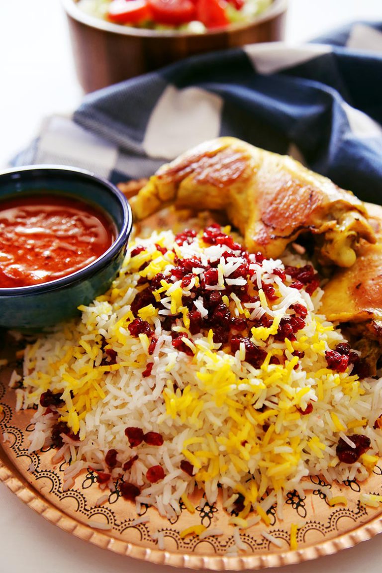 Zereshk Polo Morgh Recipe (Persian Barberry Rice With Chicken)