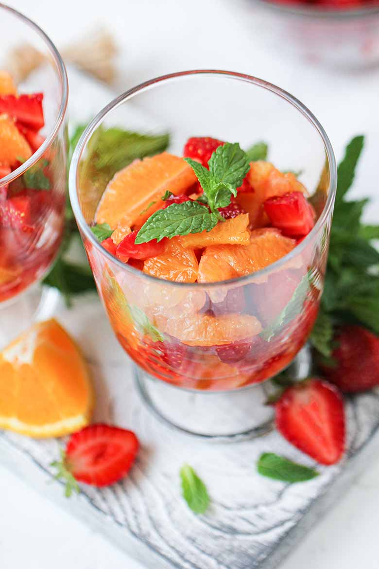 Strawberry Orange Fruit Salad With Citrus Syrup