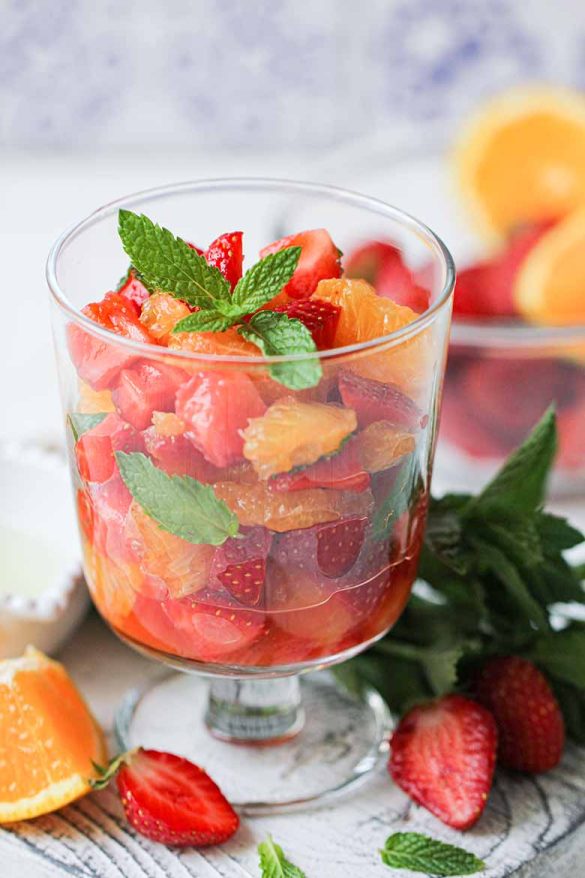 Strawberry Orange Fruit Salad With Citrus Syrup