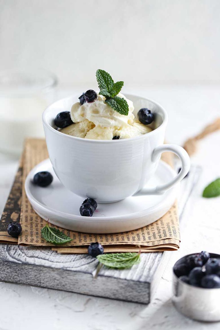 Blueberry Lemon Mug Cake Recipe (No Egg)