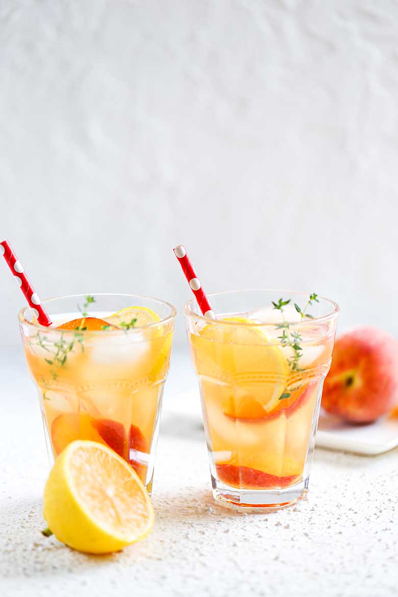 Sparkling Peach and Thyme Mocktail