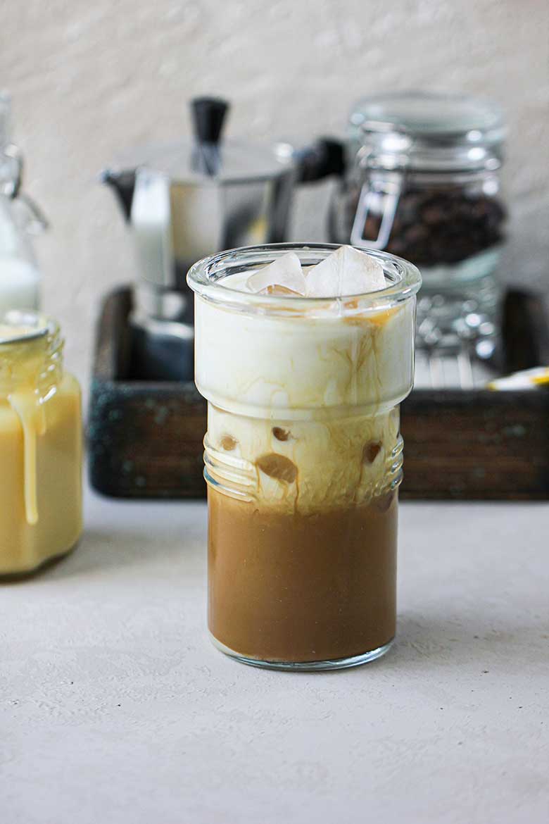 Iced coffee with condensed milk