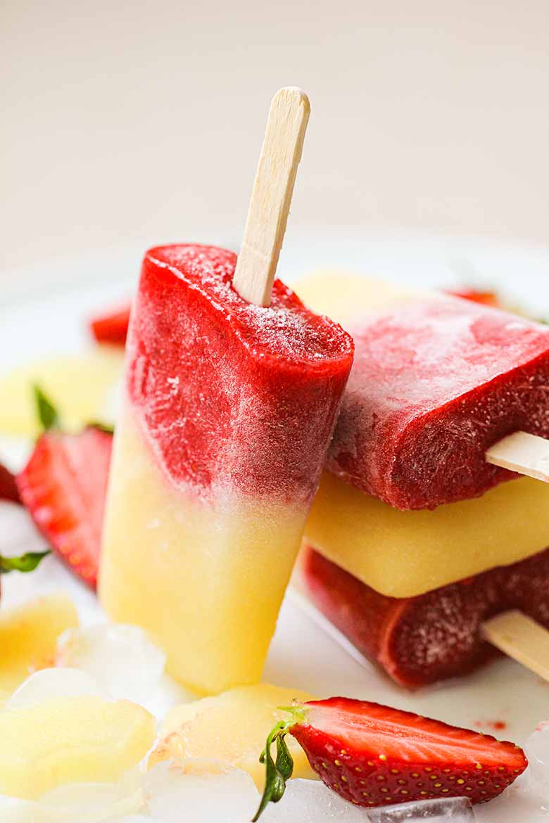 Strawberry Pineapple Popsicles 