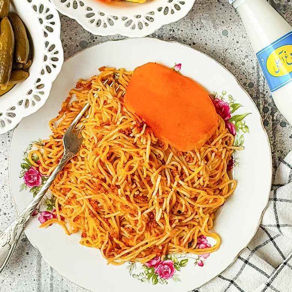 Persian Macaroni With Potato Tahdig