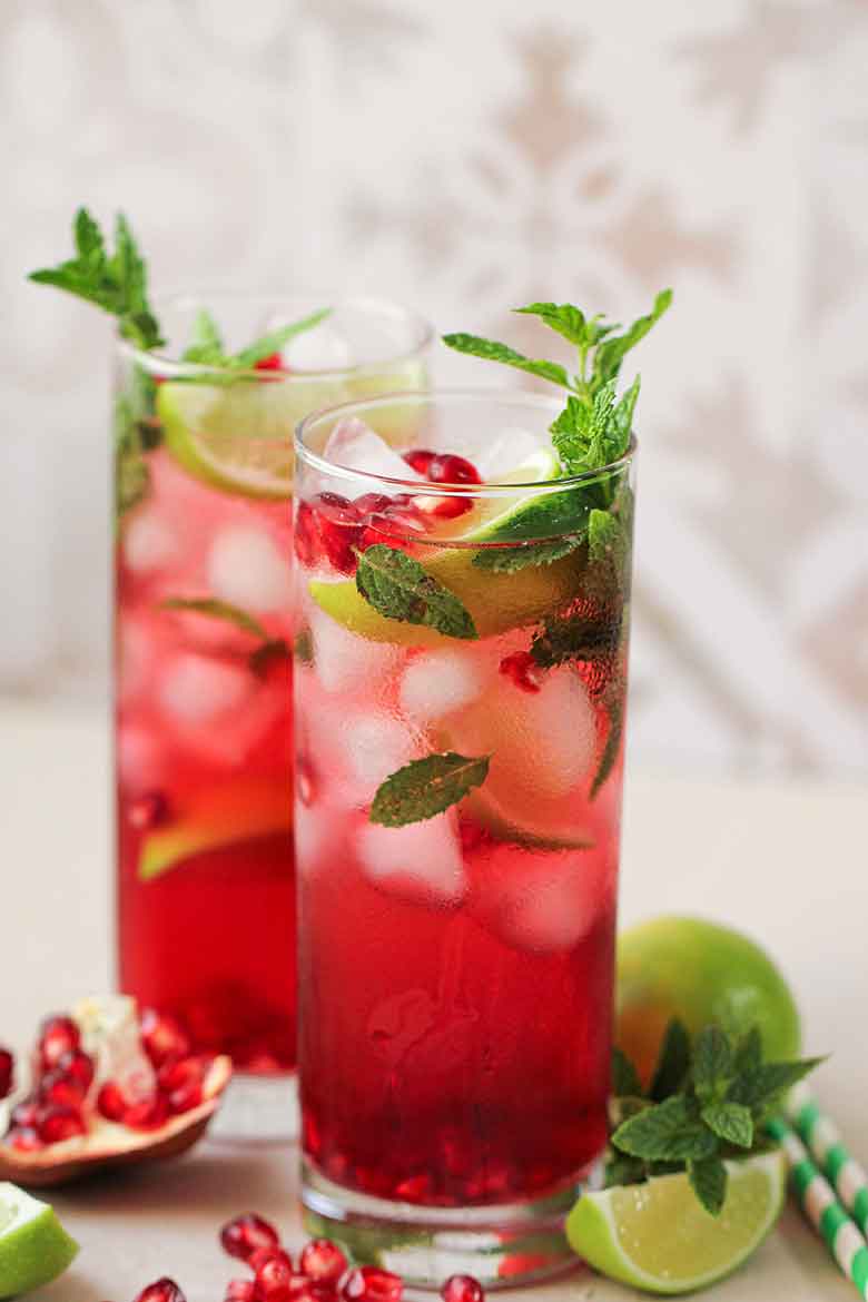 Pomegranate Mojito Mocktail