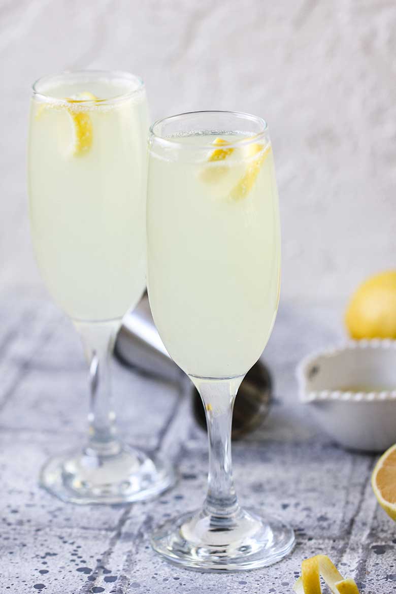 Non-alcoholic French 75 Mocktail