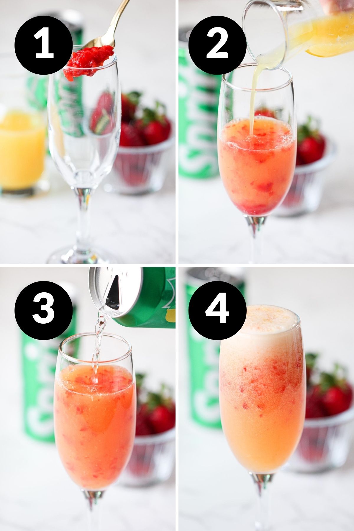 How to Make Strawberry Mimosa Mocktail